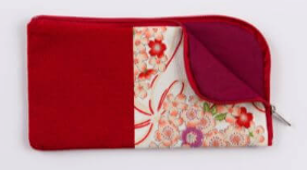Beads Case Chirimen red S