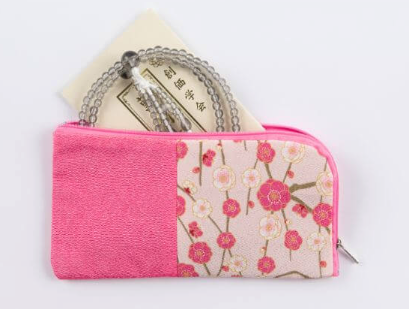 Beads Case Chirimen pink L
