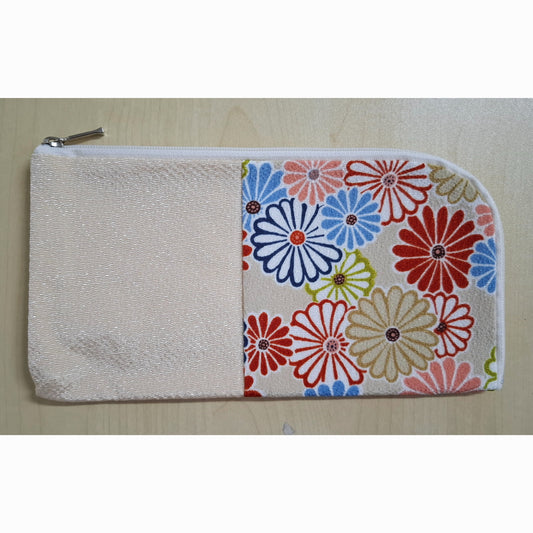 Beads Case Chirimen beige L